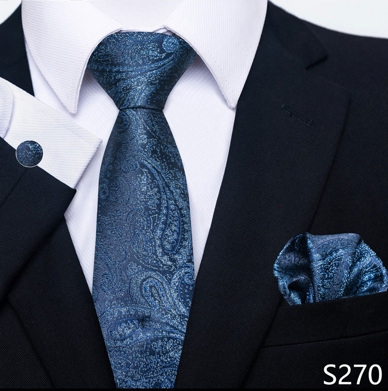 Men's Formal Wear Tie Set with Creative All-Match Scarf and Cuff Buckle - Neon North Clothing