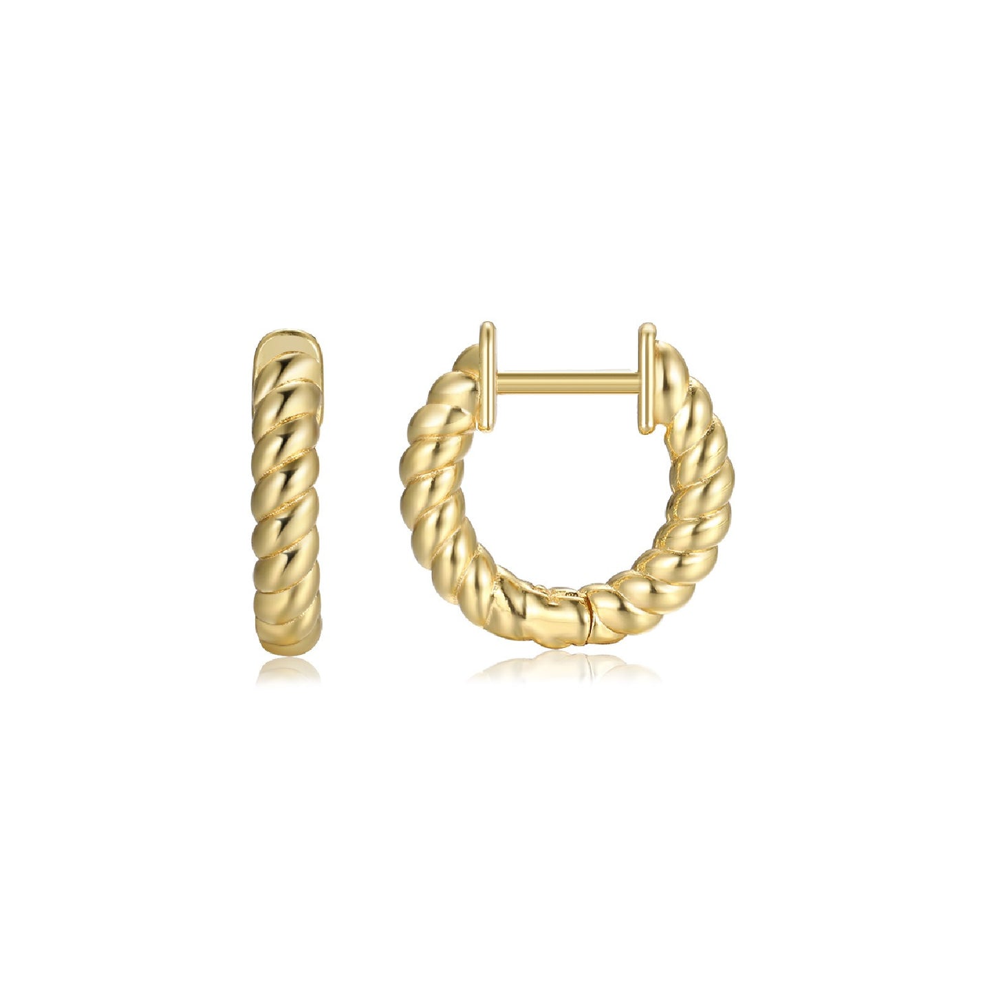 Diamond Inlaid Zircon Fried Dough Twists Circle Ear Button Earrings - Neon North Clothing