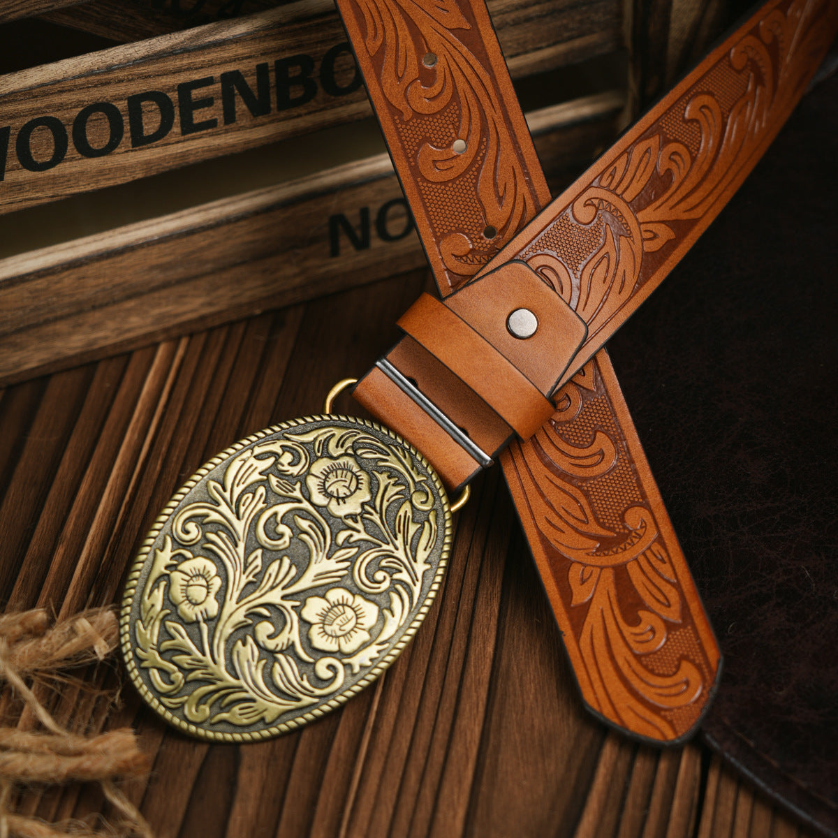 Punk Leather Denim Belt with Unique Wildlife Style Buckle - Neon North Clothing