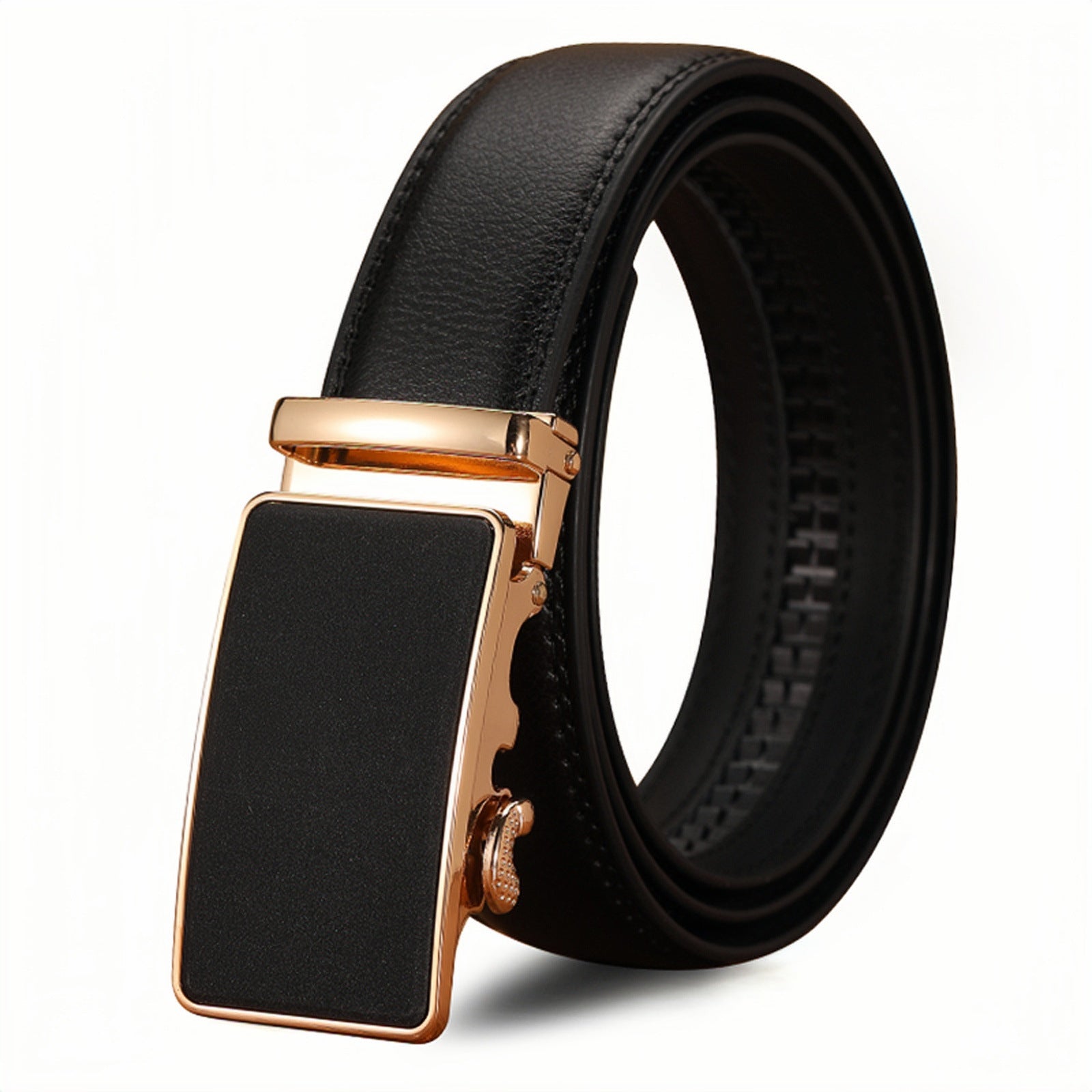 Mens Leather Belt Automatic Buckle - Genuine Leather for Comfort and Style - Neon North Clothing