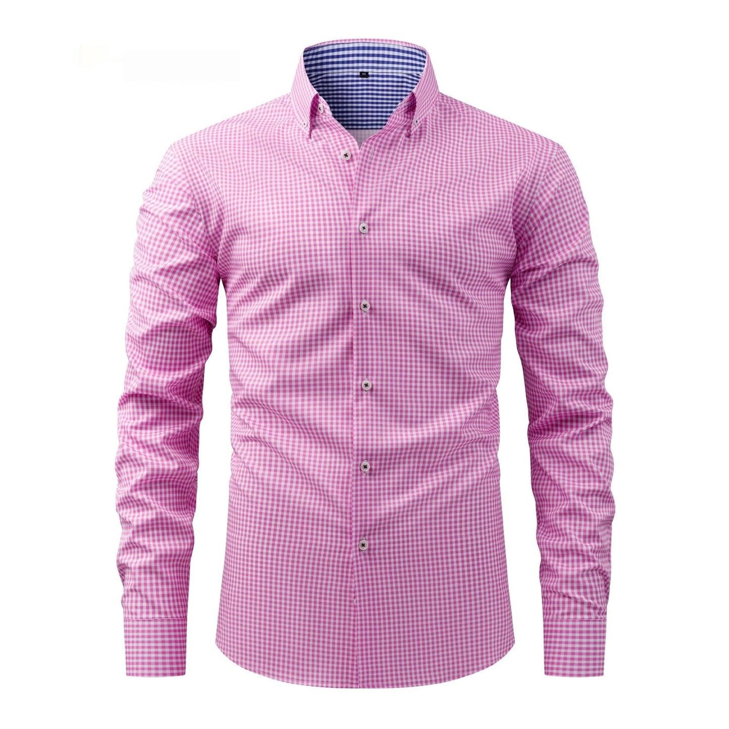 Mens Stretch Digital-Print Shirt - Long Sleeve Collared Regular Fit for Stylish Comfort