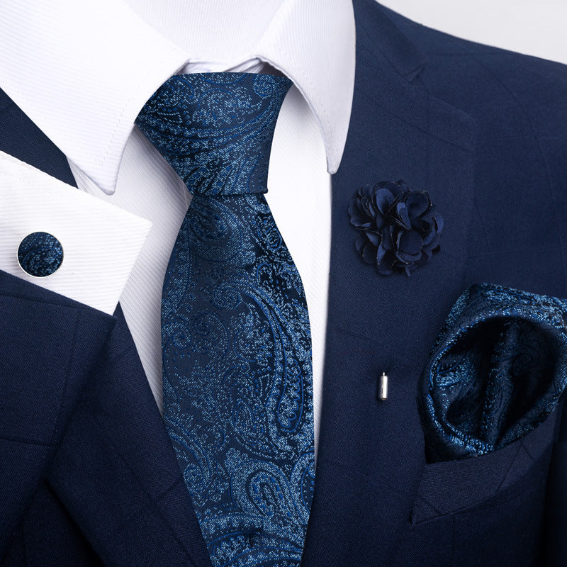 Men's Tie and Pocket Square Set with Pin - 2 Piece Suit Combo - Neon North Clothing