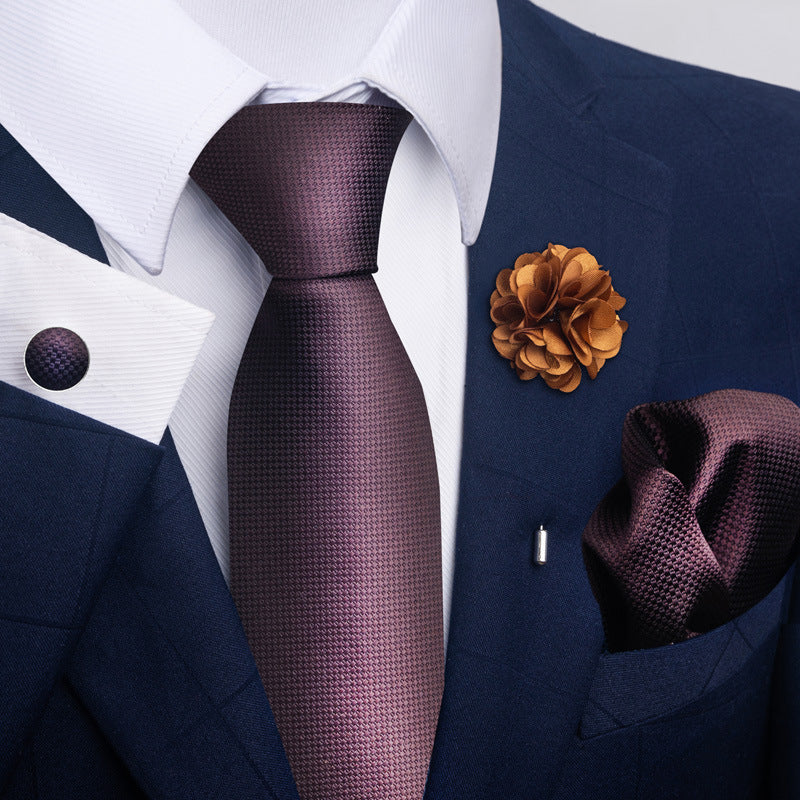 Men's Tie and Pocket Square Set with Pin - 2 Piece Suit Combo - Neon North Clothing