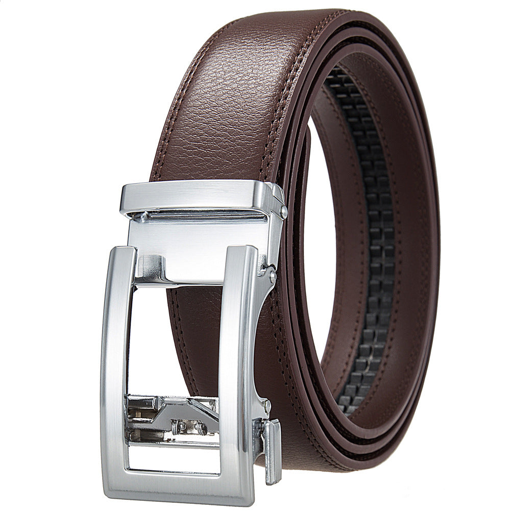 Antique Cowhide Leather Belt for Men - Casual Business Comfort Click Belt