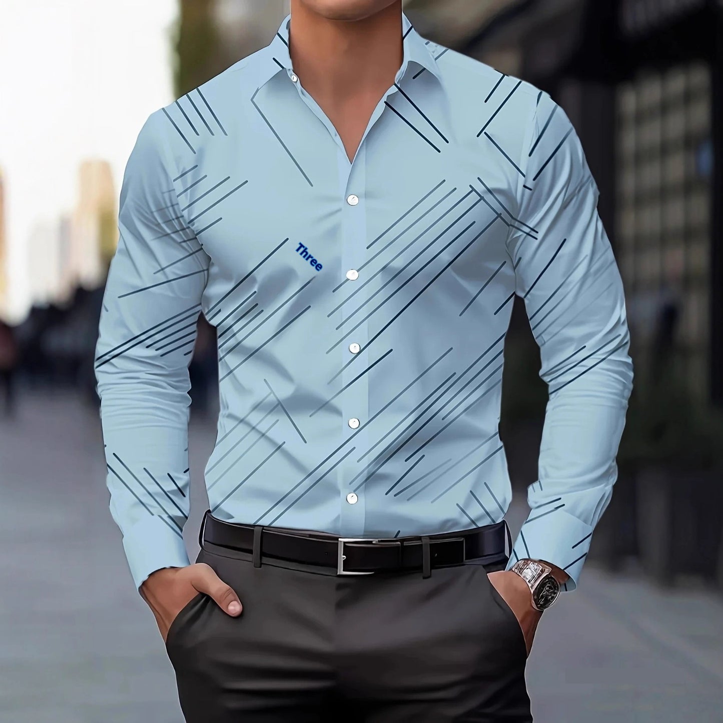 Men's Printed Casual Shirt - Regular Fit with Patterned Design - Neon North Clothing