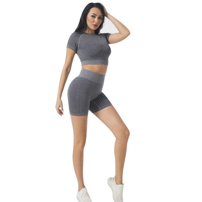 Traje deportivo de yoga sin costuras para mujer
