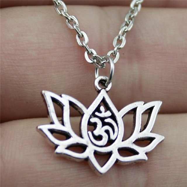 21x17mm Lotus Yoga OM Pendant Necklace - Neon North Clothing