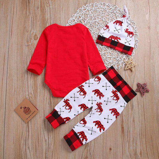 0 - 18 Months My First Christmas Romper Set 2PCS for Baby's First Holiday - Neon North Clothing