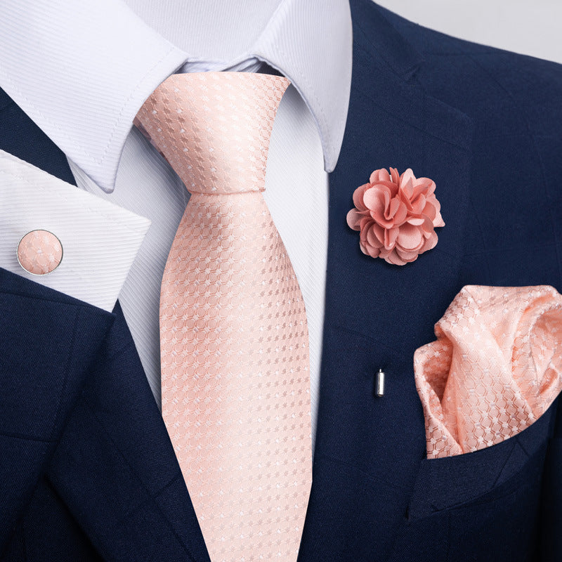 Men's Tie and Pocket Square Set with Pin - 2 Piece Suit Combo - Neon North Clothing
