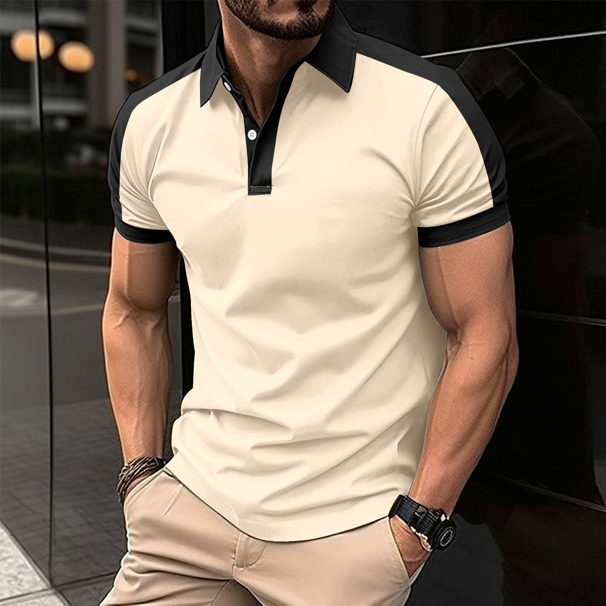 Men's Business Casual Polo Shirt - Short Sleeve Style for Effortless Elegance - Neon North Clothing