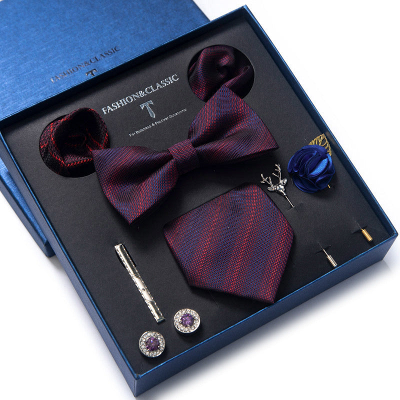 Tie 8-Piece Bow Tie and Necktie Set for Men