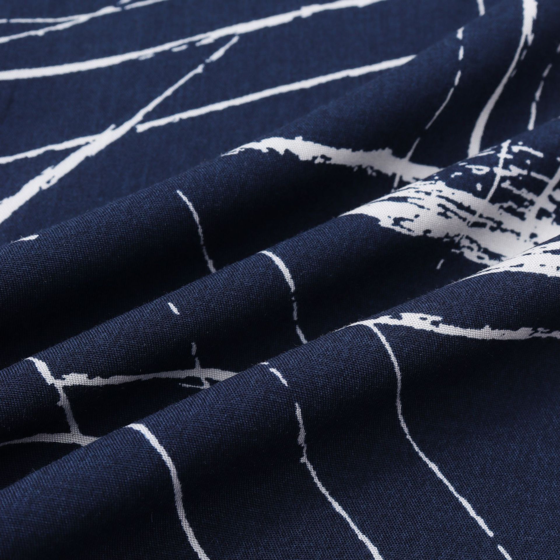 Men's Blue Striped Shirt with Short Sleeves and Lapel Design - Neon North Clothing