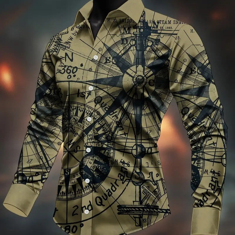 3D-Printed Long-Sleeve Shirt - Slim Fit Design for Effortless Style, No Iron Needed