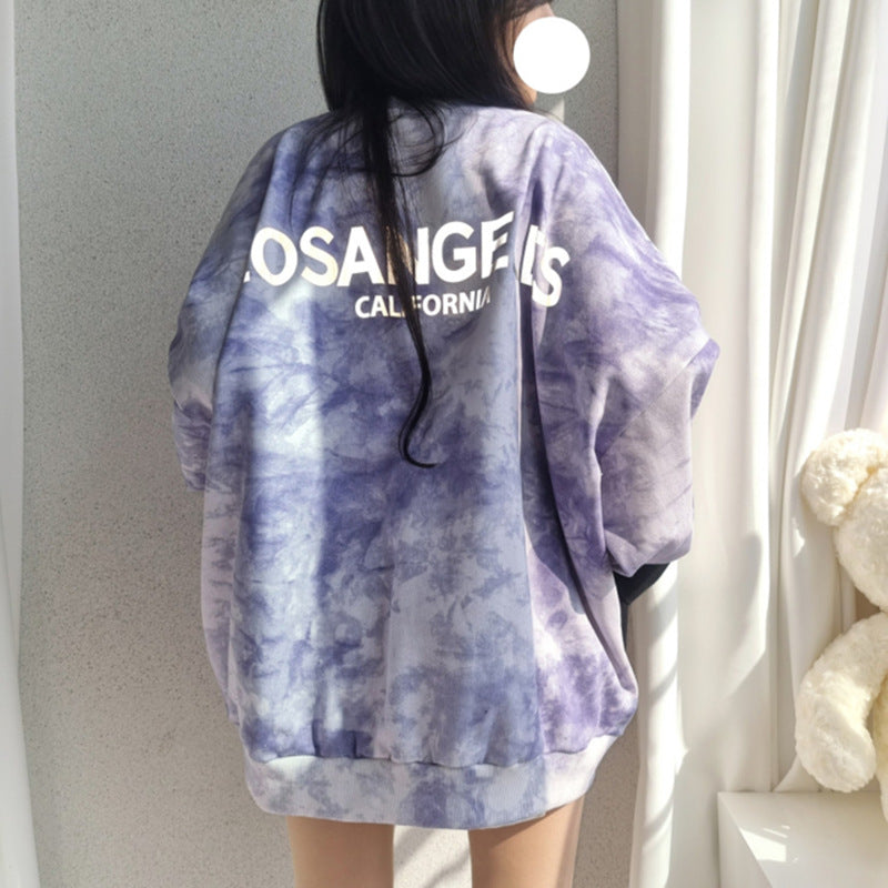 Tie-dyed Oversized Sweatshirt for Women – Comfortable Cotton Style