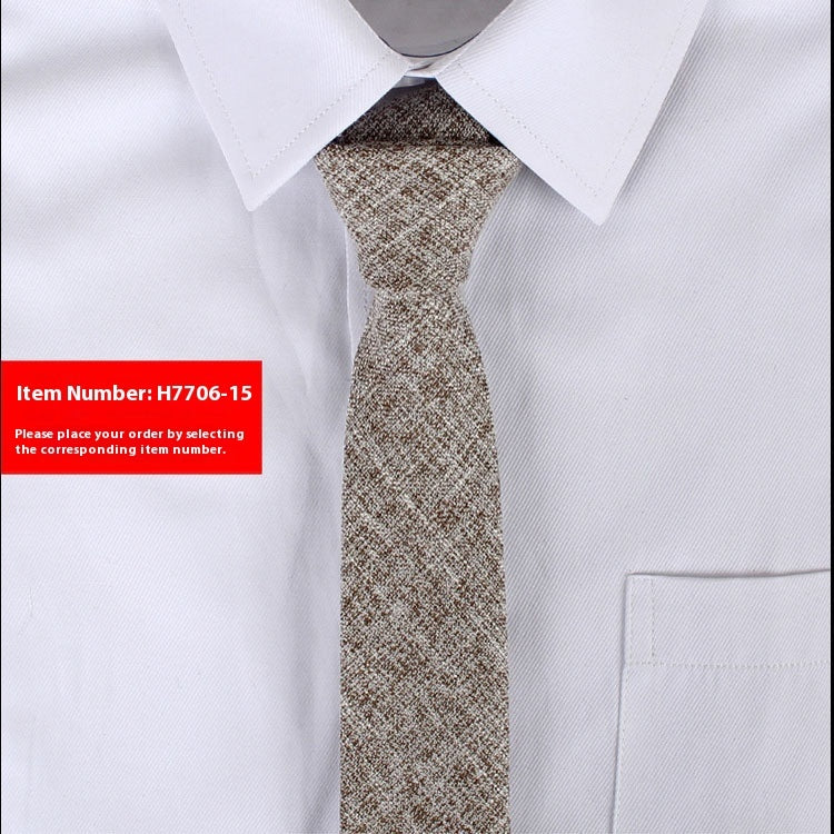Solid Color Monochrome Narrow Cotton Tie Only - Neon North Clothing