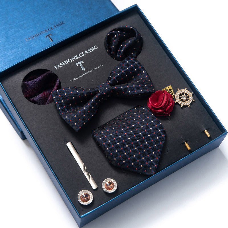 Tie 8-Piece Bow Tie and Necktie Set for Men