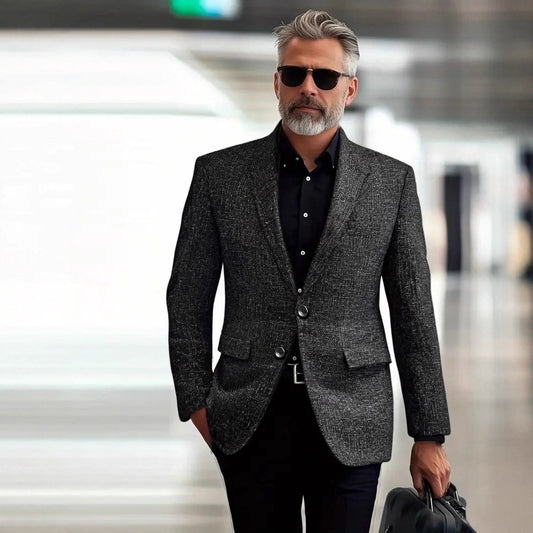 Leisure Sports Jacket for Men - Single-Breasted Coat