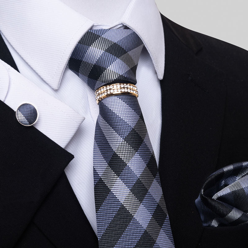 Multi Colored Striped Tie Set with Floral Design for Men - Neon North Clothing