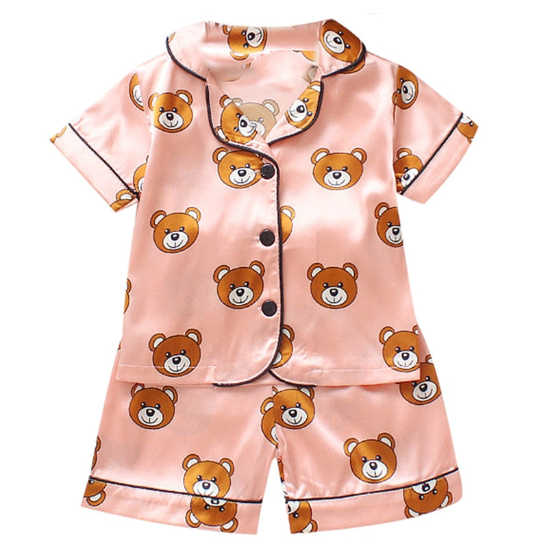 9M - 4 Years Silk Satin Tops and Pants Set for Kids - Neon North Clothing