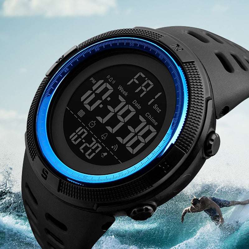 Men's Digital Military Dive Watch - 50m Waterproof Sports LED Timepiece - Neon North Clothing