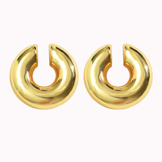Electroplated Hollow C-Shaped Earring Clip - Neon North Clothing
