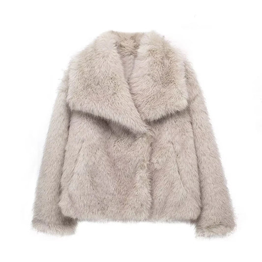 Turn-down Collar Soft Coat Jacket - Neon North Clothing