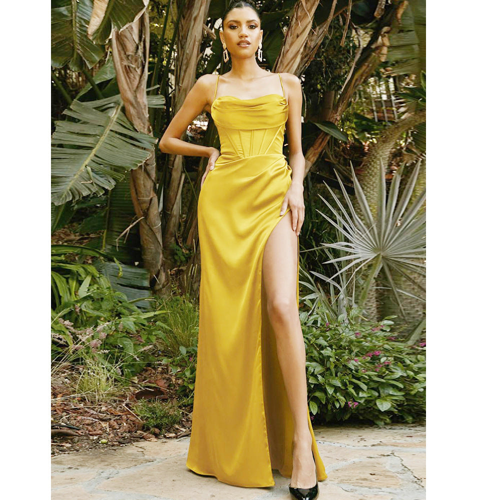 European High-Waisted Side-Slit Pants for Chic Style - Neon North Clothing