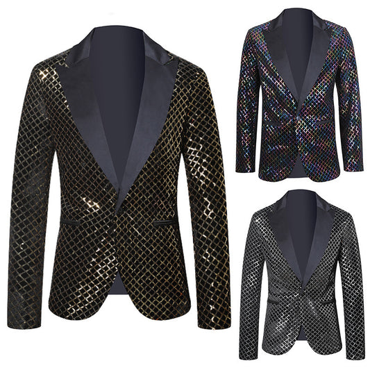 Men's Sequin Bead Suit Jacket