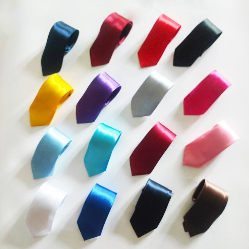 8cm Solid Color Tie in Monochrome Style - Neon North Clothing