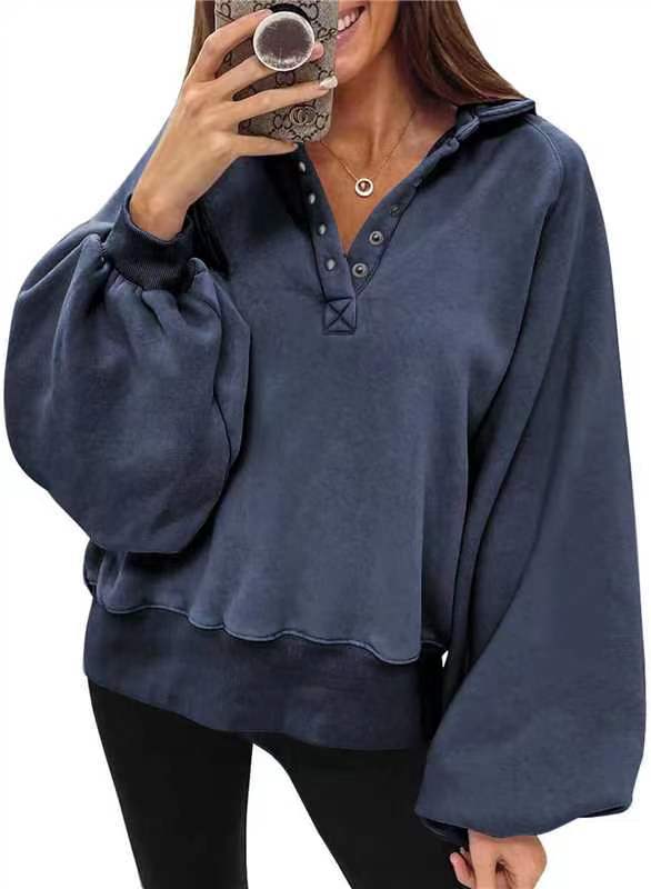 Fashionable Sporty Oversized Pullover Sweatshirt for Trendy Comfort
