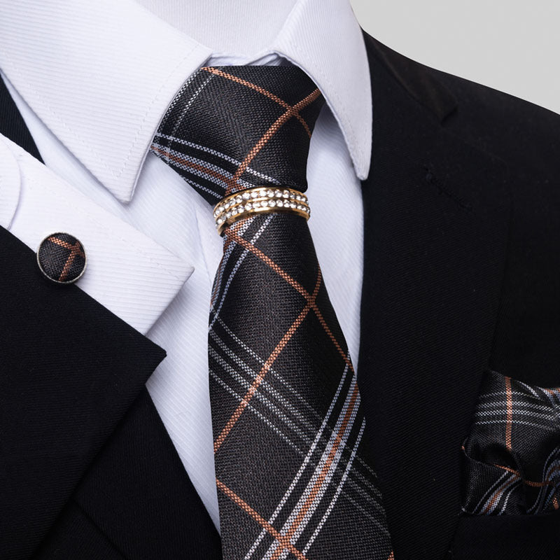 Multi Colored Striped Tie Set with Floral Design for Men - Neon North Clothing