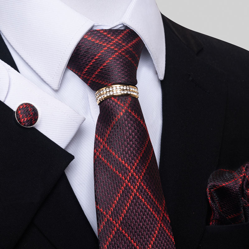 Multi Colored Striped Tie Set with Floral Design for Men - Neon North Clothing