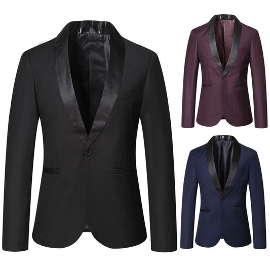 Mens Tuxedo Jacket with Mandarin Collar - Stylish Business Wear