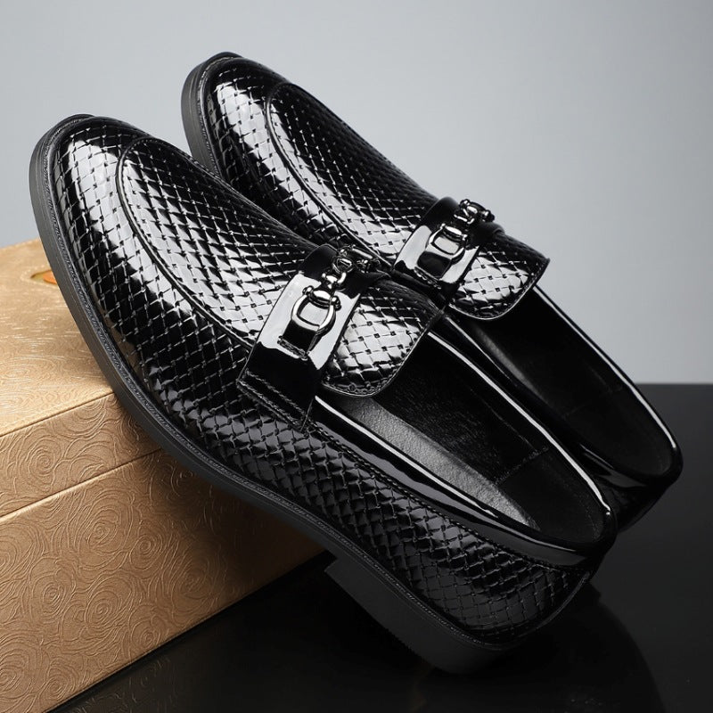 Chaussures de ville minimalistes britanniques pour hommes en cuir