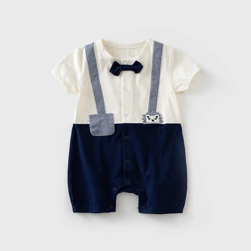 Combinaison une pièce à manches courtes Little Lion Check Strap Gentleman Climb