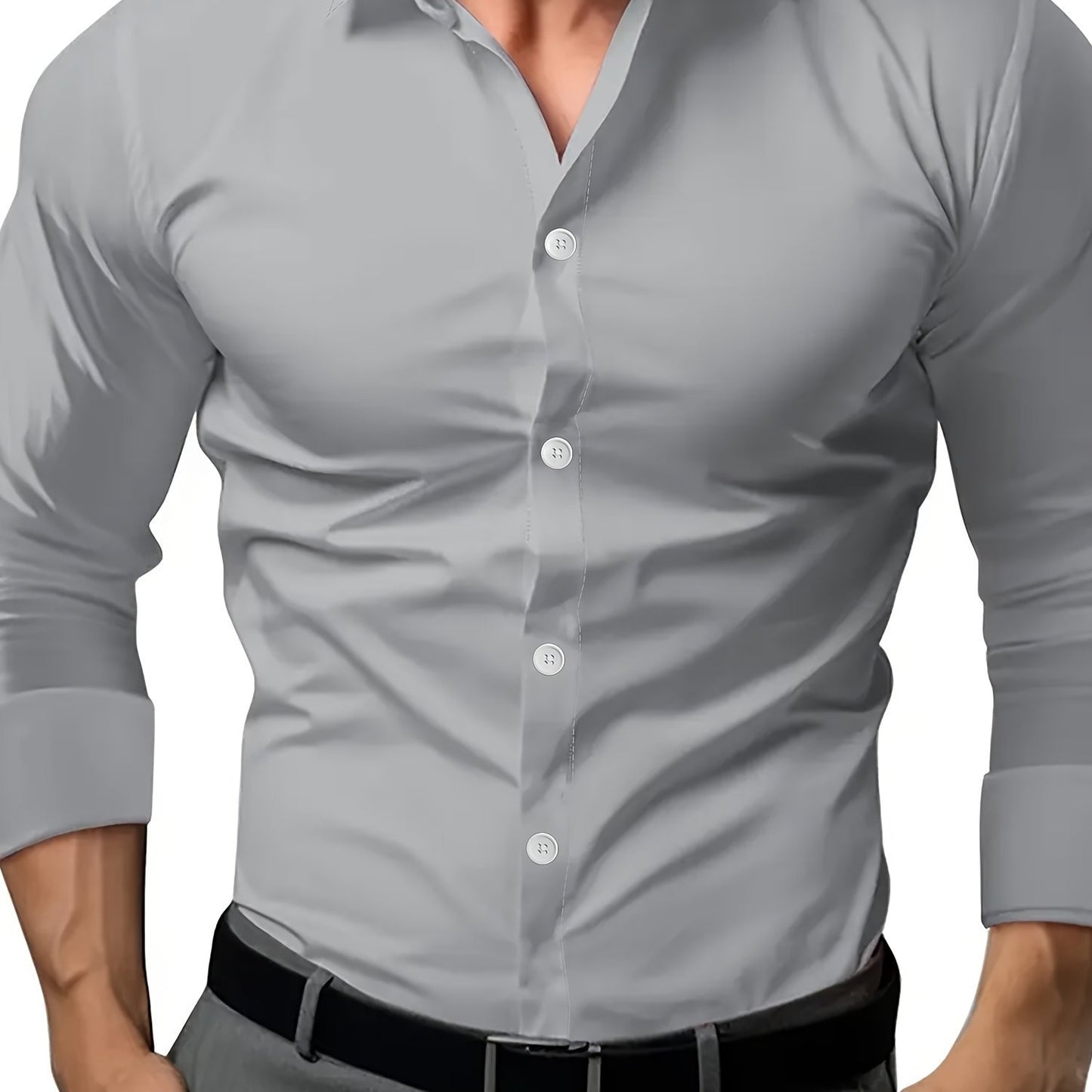 Linen Semi-Sheer Dress Shirt