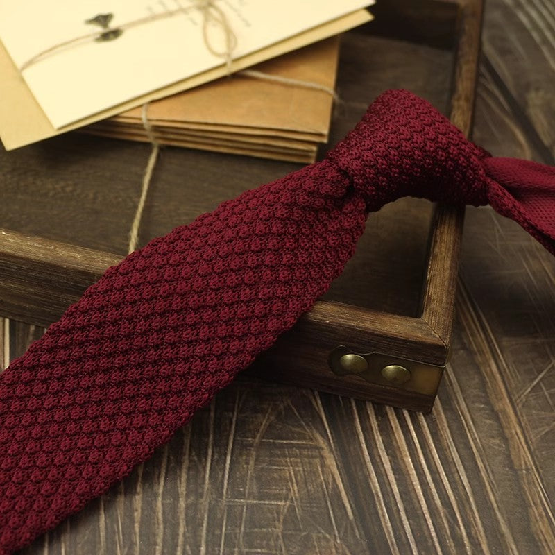 Narrow Woolen College Style Knitted Tie - Perfect Narrow Knitted Tie for Stylish Looks - Neon North Clothing