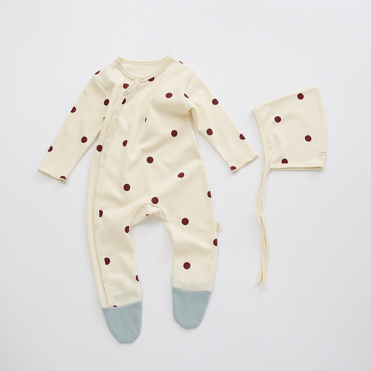 100% Cotton Printed Onesie with Hat - Adorable 2-Piece Set for Babies