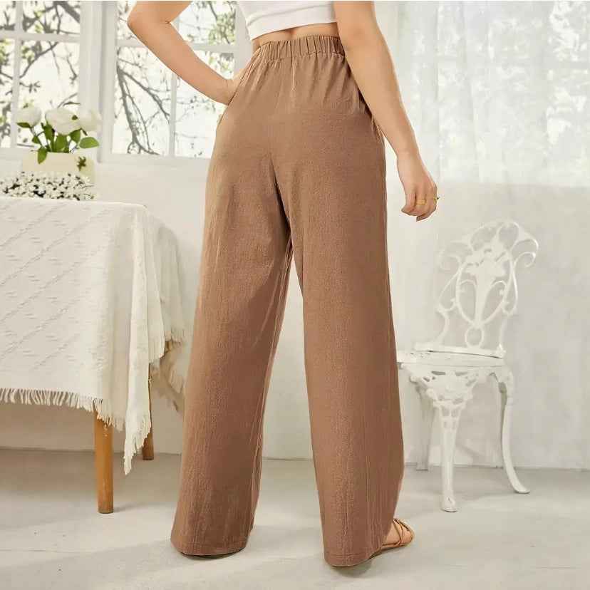 Elastic Waist Casual Trousers for All-Day Comfort