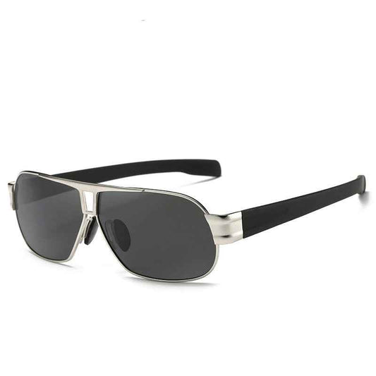 Polarized Square Sunglasses for Men - Metal Frame Stylish Eyewear