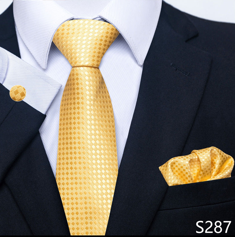 Men's Formal Wear Tie Set with Creative All-Match Scarf and Cuff Buckle - Neon North Clothing