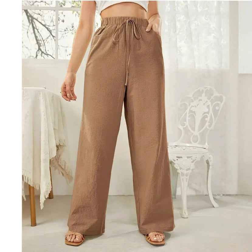 Elastic Waist Casual Trousers for All-Day Comfort