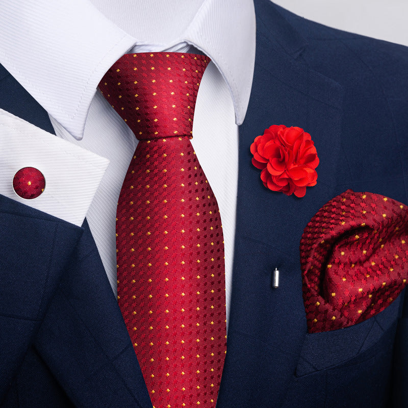 Men's Tie and Pocket Square Set with Pin - 2 Piece Suit Combo - Neon North Clothing