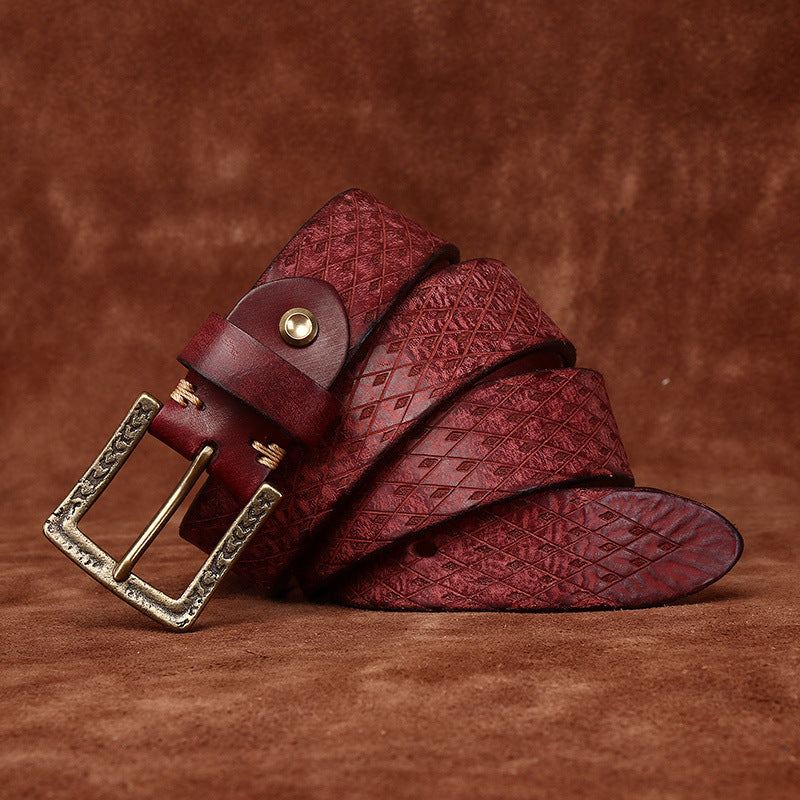 Original Diamond Carved Denim Belt for Men - Neon North Clothing