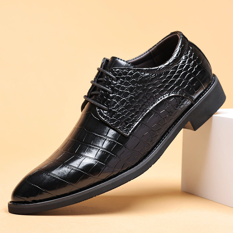 Fish Grain Leather Shoes in British Style