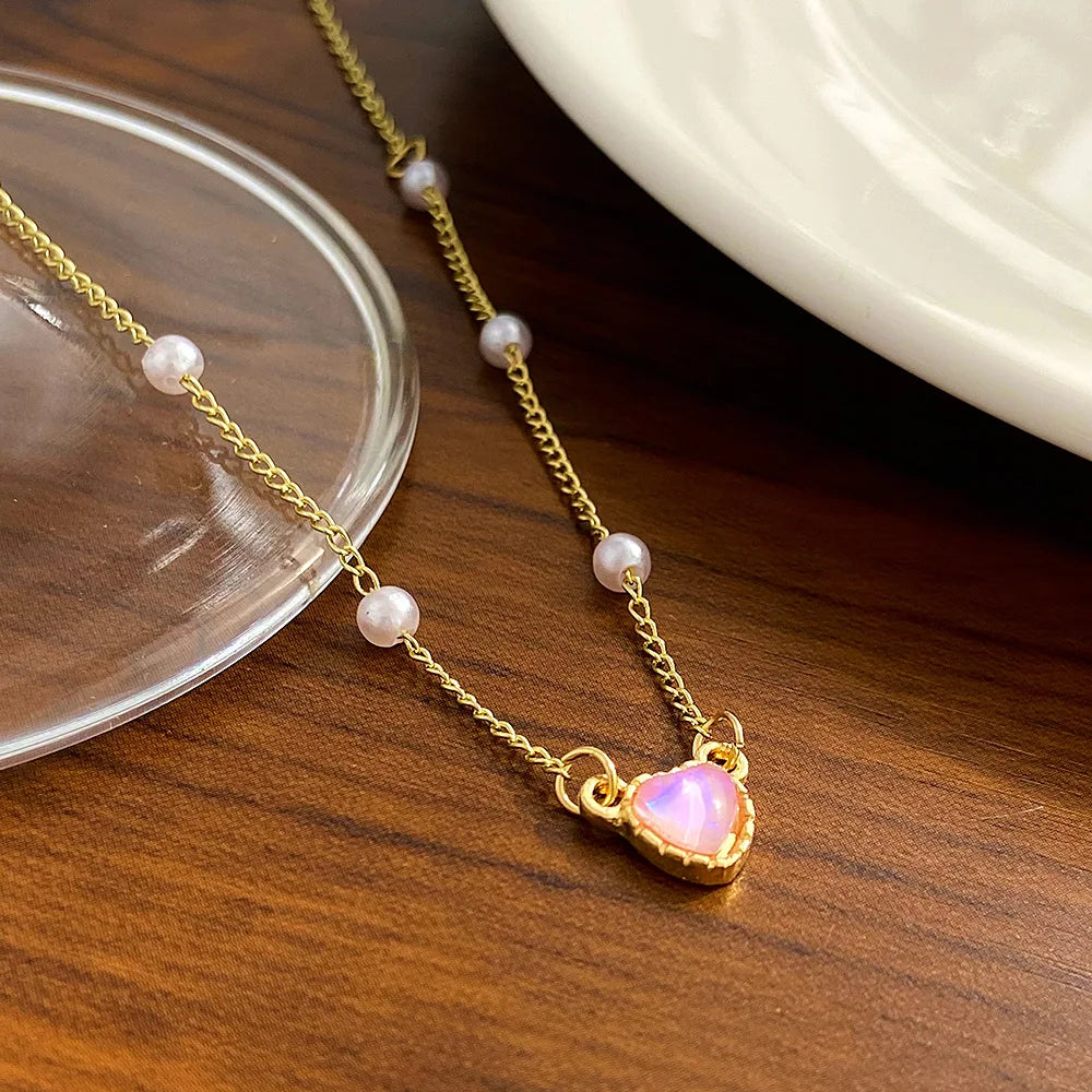 Gold Color Simple Love Heart Pendant Necklace - Neon North Clothing