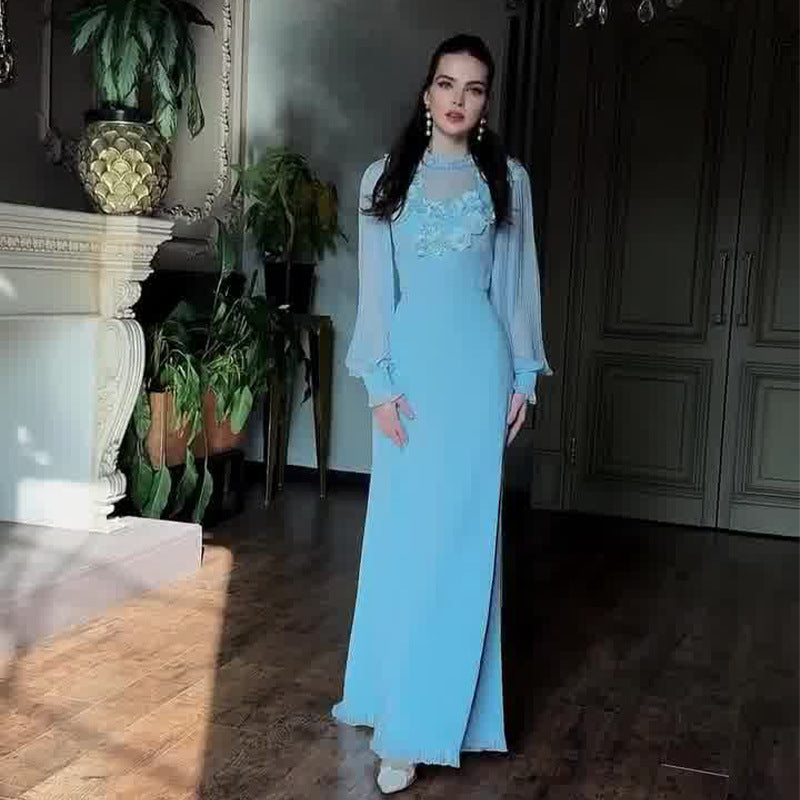 Womens Waist-Cinching Dress with Stylish Lantern Sleeves - Neon North Clothing