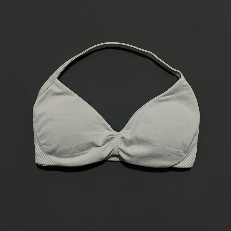 Strappy Backless Yoga Gym Bra with Push-up Removable Cups - Neon North Clothing
