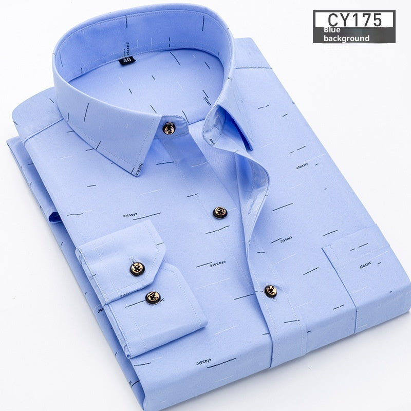 Men's Printed Dress Shirt with Angled Cuffs and Long Sleeves - Neon North Clothing