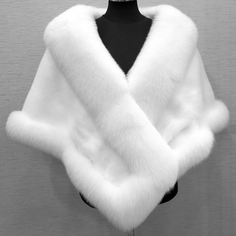 Luxury Fur Poncho Fluffy Shawl Fur Plush Cape Coat - Neon North Clothing